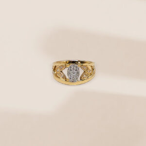 Bague bicolore Or jaune et or blanc, diamants